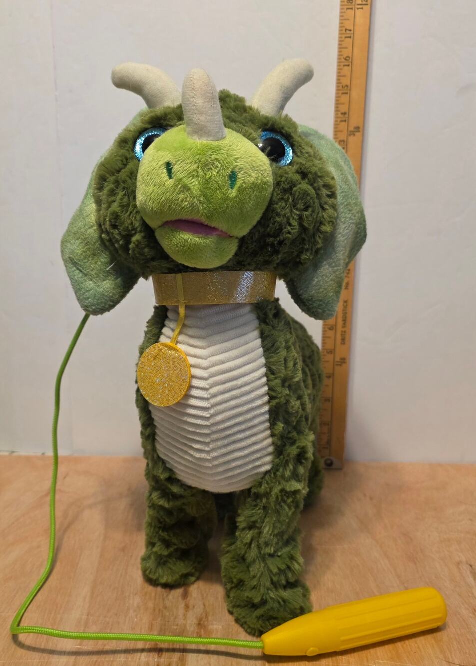 Walking and Dancing Triceratops Interactive Plush Toy 14"